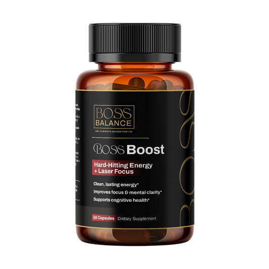 Boss Balance Boss Boost supplement bottle front view
