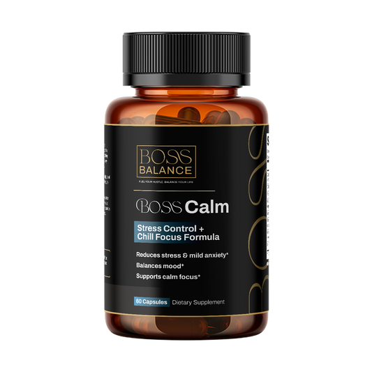 Boss Balance Stress supplement bottle front view