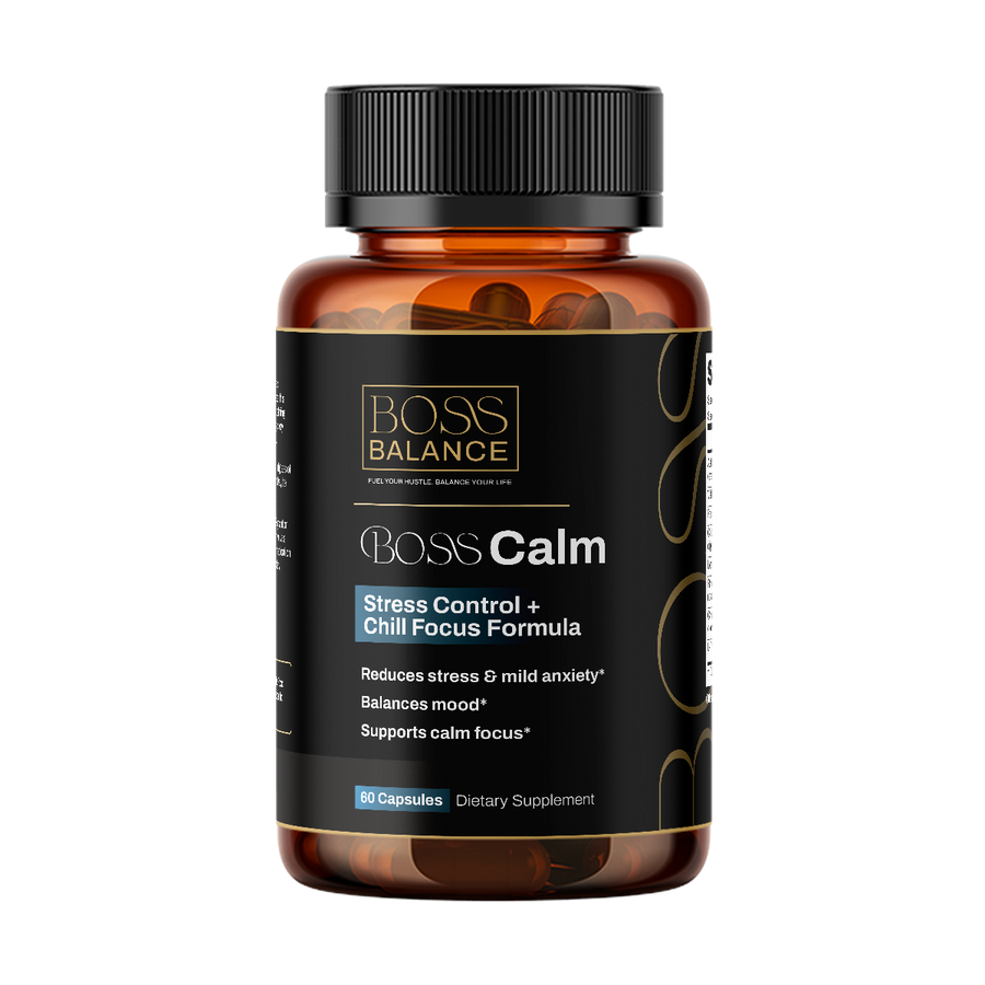 Boss Balance Stress supplement bottle front view